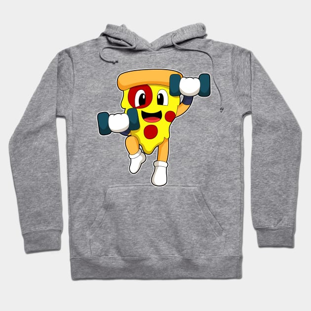 Pizza at Fitness with Dumbbells Hoodie by Markus Schnabel